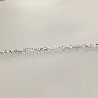 PULSEIRA INFANTIL CORAÇÃO BANHO DE PRATA