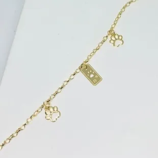 PULSEIRA INFANTIL PATA DE CACHORRO PLAQUINHA ADNY