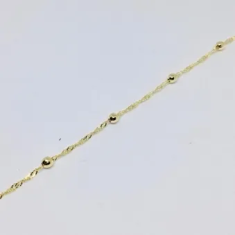 PULSEIRA INFANTIL SINGAPURA COM 5 BOLINHAS DOURADA