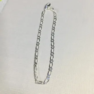 PULSEIRA MASCULINA FÍGARO 3 MM BANHO DE PRATA 1X1