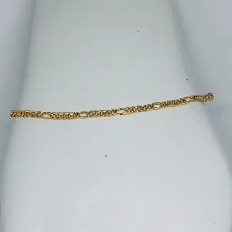 PULSEIRA MASCULINA FÍGARO FINA DOURADO 5X1 