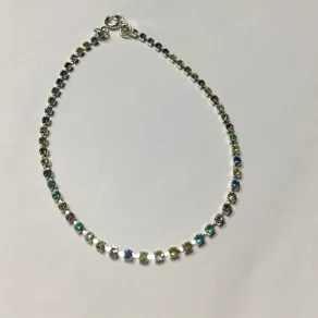 PULSEIRA STRASS COLORIDA PRATA 20 CM