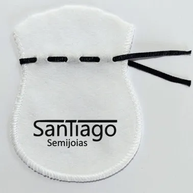 SAQUINHO VELUDO BRANCO PERSONALIZADO PEQUENO 10 UNIDADES