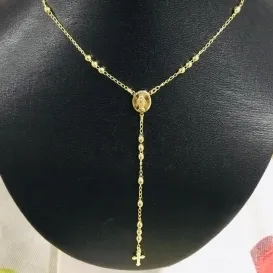 TERÇO ESPAÇADO DOURADO 60 CM