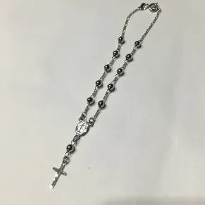 TERÇO PULSEIRA FATIMA NÍQUEL FREE 20 CM