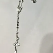 TERÇO PULSEIRA TRADICIONAL BANHO DE PRATA 20 CM