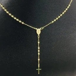 TERÇO TRADICIONAL ASSUNÇÃO DE JESUS DOURADO 60 CM