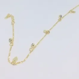 TORNOZELEIRA CORAÇÃO COM STRASS DOURADO