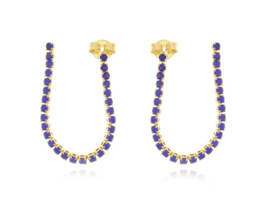 BRINCO LETRA U STRASS AZUL BIC LZA