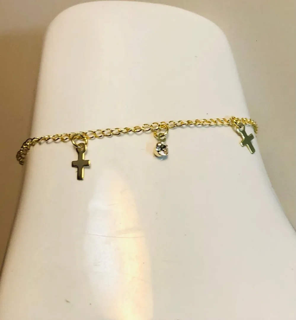 PULSEIRA INFANTIL 5 CRUZ COM 2 STRASS ADNY