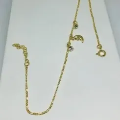 TORNOZELEIRA MEIA-LUA COM PEDRINHA STRASS