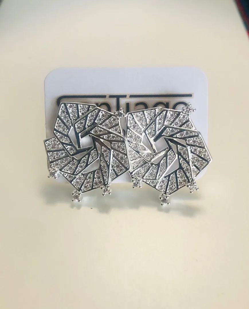 BRINCO UMBREL MICROZIRCÔNIA BANHO DE PRATA PH