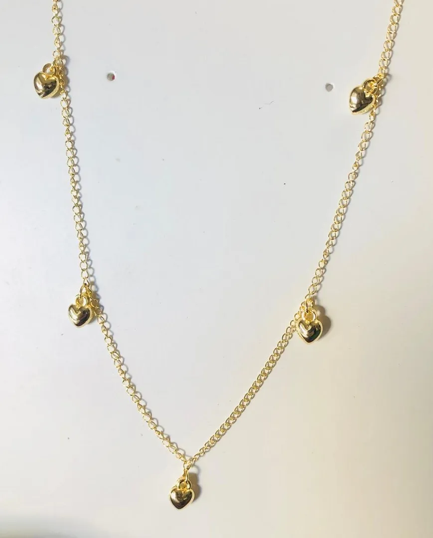 CORRENTE CHOKER CORAÇÃO LISO ADNY