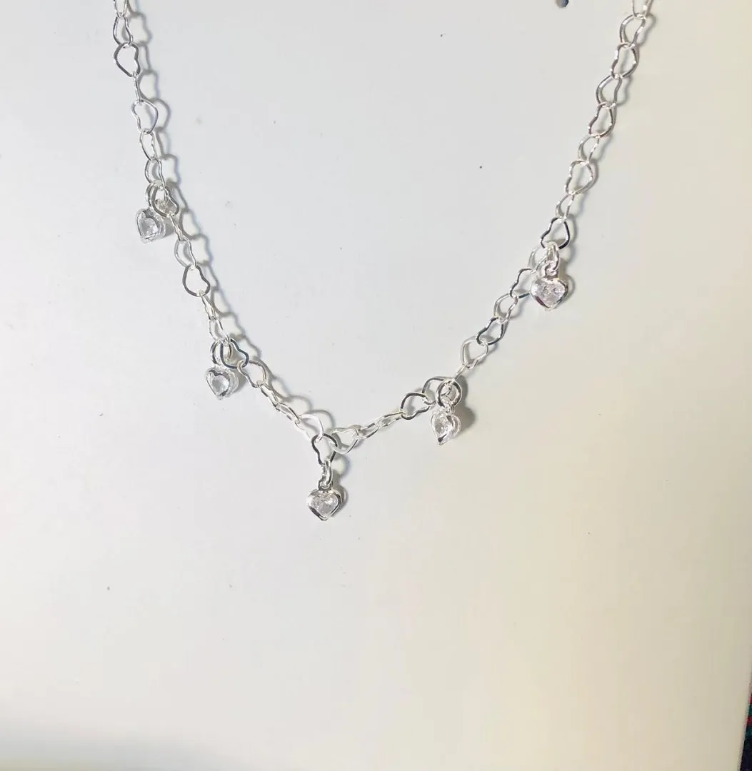 CORRENTE CHOKER FULL CORAÇÃO COM PEDRA ADNY