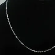 CORRENTE ELO CADEADO BANHO DE PRATA 50 CM