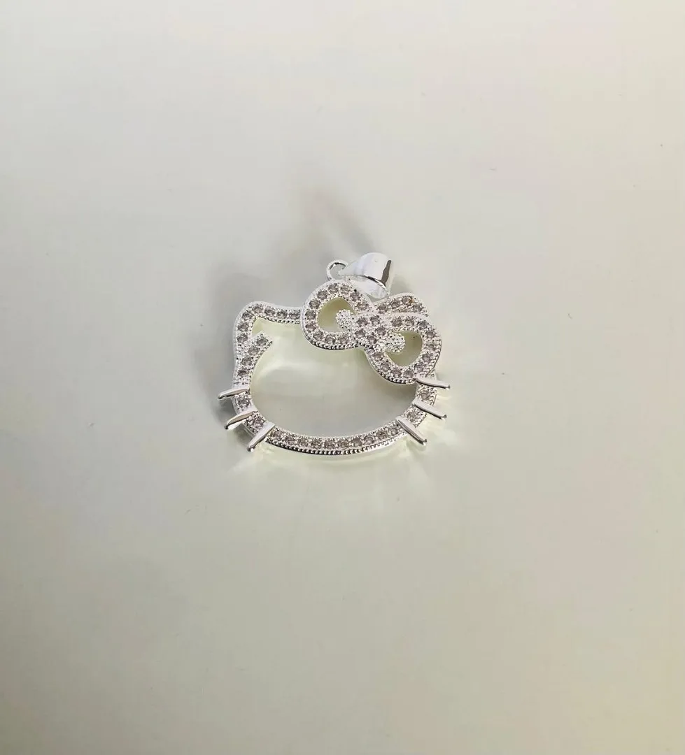 PINGENTE HELLO KITTY MICROZIRCÔNIA BANHO DE PRATA PH