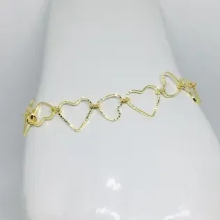 PULSEIRA FEMININA CORAÇÃO GRANDE VAZADO TRABALHADO ADNY