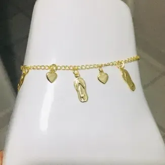 PULSEIRA INFANTIL SANDÁLIA DOURADA